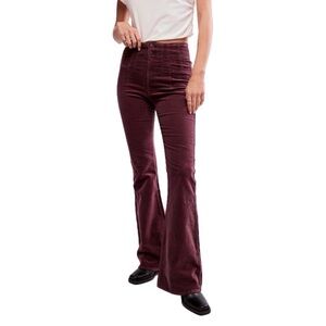 We The Free | Free People Jayde Burgundy Corduroy Flare Pants NWOT (28)
